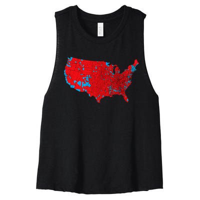 Accurate Map Of 2024 Election Results Women's Racerback Cropped Tank