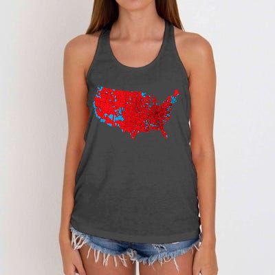 Accurate Map Of 2024 Election Results Women's Knotted Racerback Tank