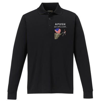 Apush Me Off A Cliff 2024 Ap Exam For Students Performance Long Sleeve Polo