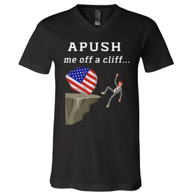 Apush Me Off A Cliff 2024 Ap Exam For Students V-Neck T-Shirt