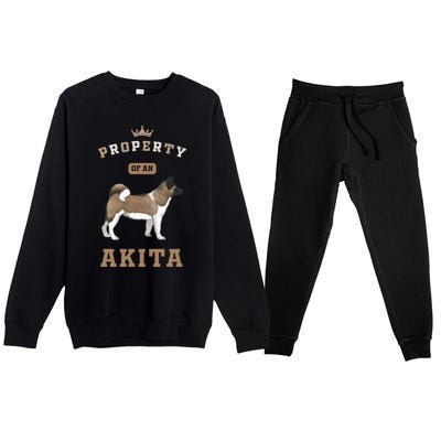 Akita Mom Or Akita Dad For Japanese Akita Or American Akita Meaningful Gift Premium Crewneck Sweatsuit Set