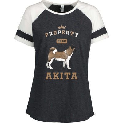 Akita Mom Or Akita Dad For Japanese Akita Or American Akita Meaningful Gift Enza Ladies Jersey Colorblock Tee