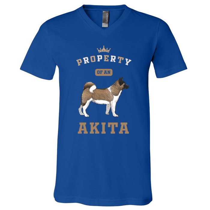 Akita Mom Or Akita Dad For Japanese Akita Or American Akita Meaningful Gift V-Neck T-Shirt