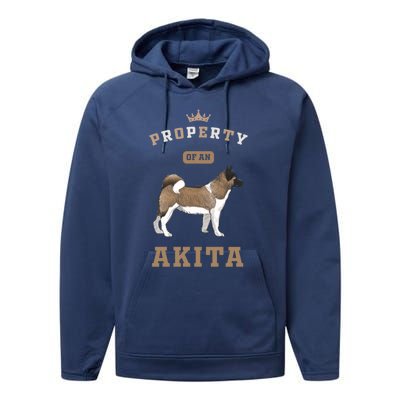 Akita Mom Or Akita Dad For Japanese Akita Or American Akita Meaningful Gift Performance Fleece Hoodie