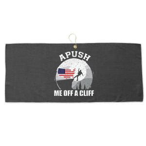 Apush Me Off A Cliff Funny Ap Us History Exam Large Microfiber Waffle Golf Towel