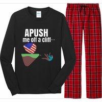 Apush Me Off A Cliff 2024 Funny Ap Exam For Students Long Sleeve Pajama Set