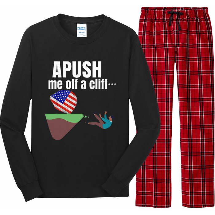 Apush Me Off A Cliff 2024 Funny Ap Exam For Students Long Sleeve Pajama Set