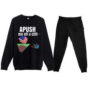 Apush Me Off A Cliff 2024 Funny Ap Exam For Students Premium Crewneck Sweatsuit Set