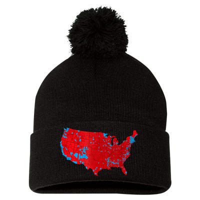 Accurate Map Of 2024 Election Results Pom Pom 12in Knit Beanie