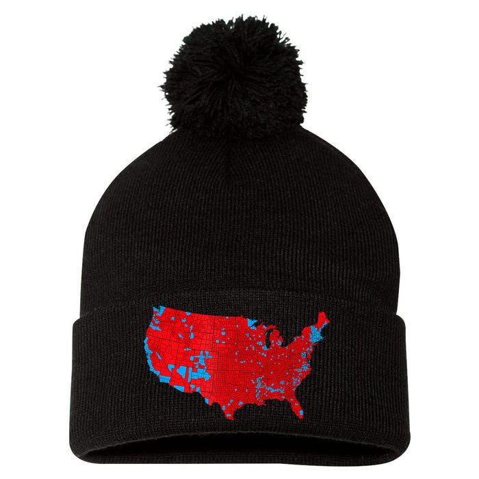 Accurate Map Of 2024 Election Results Pom Pom 12in Knit Beanie