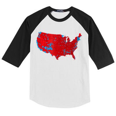 Accurate Map Of 2024 Election Results Kids Colorblock Raglan Jersey