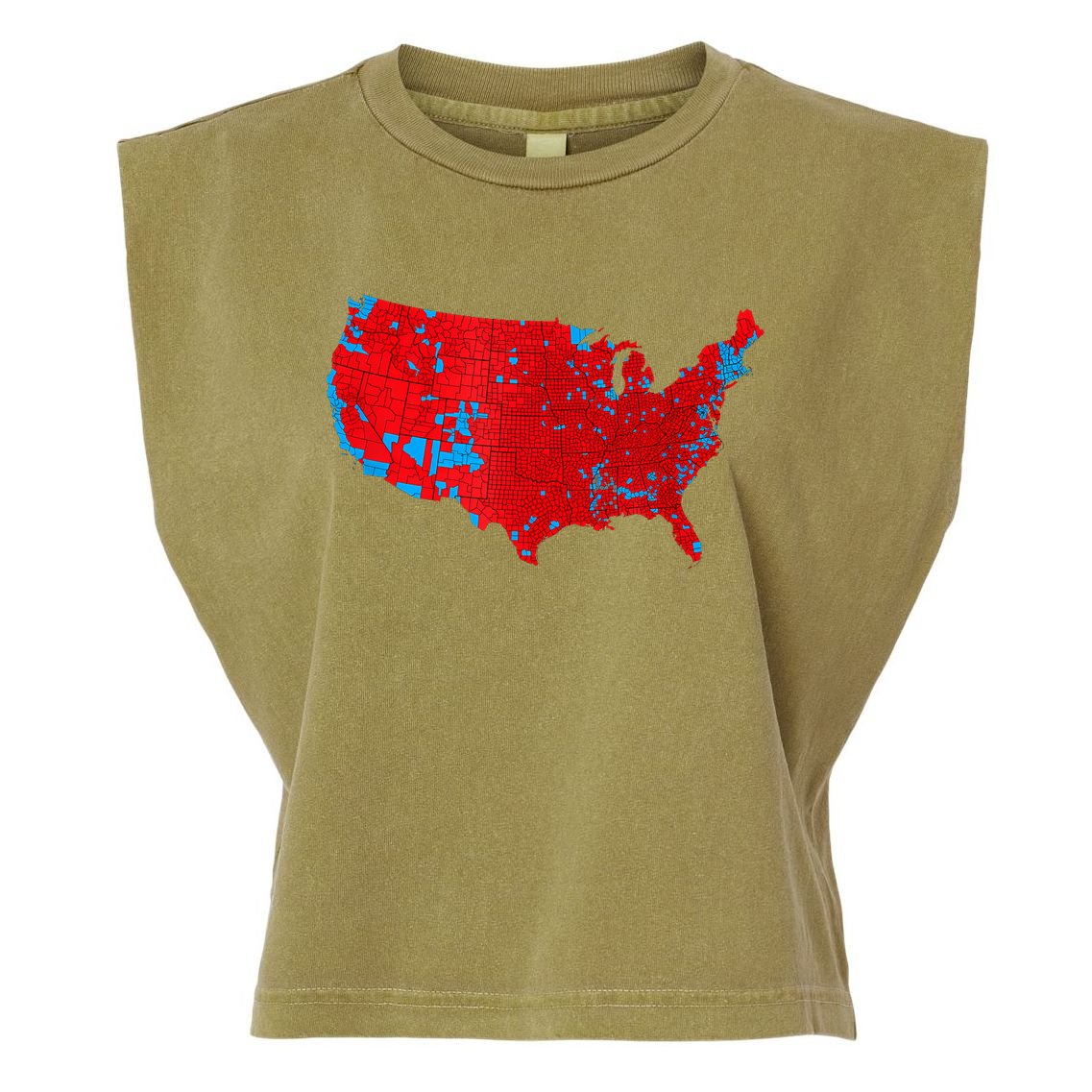 Accurate Map Of 2024 Election Results Garment-Dyed Women's Muscle Tee