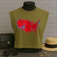 Accurate Map Of 2024 Election Results Garment-Dyed Women's Muscle Tee