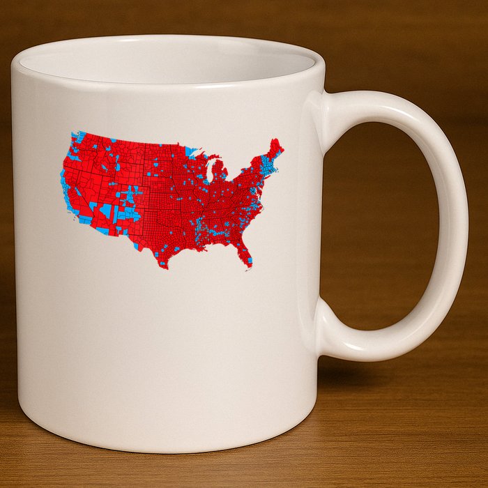 Accurate Map Of 2024 Election Results 11oz C Handle Ceramic Mug