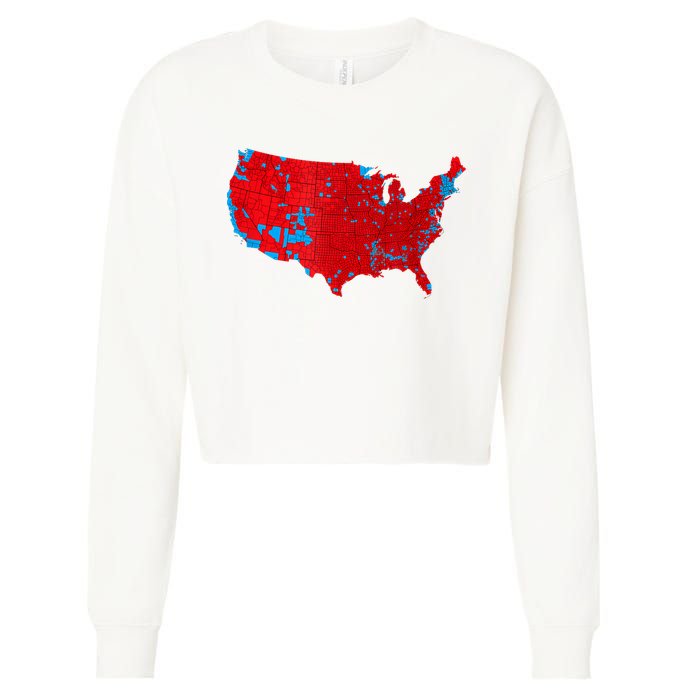 Accurate Map Of 2024 Election Results Cropped Pullover Crew