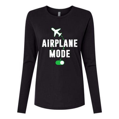 Airplane Mode On Summer Vacation Gift Womens Cotton Relaxed Long Sleeve T-Shirt