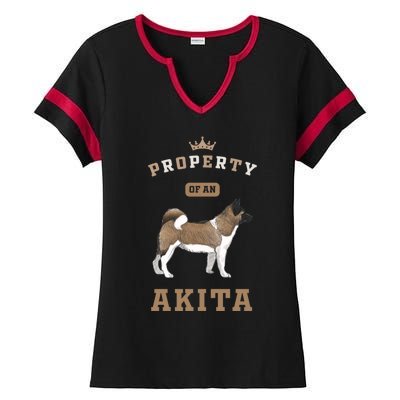 Akita Mom Or Akita Dad For Japanese Akita Or American Akita Gift Ladies Halftime Notch Neck Tee