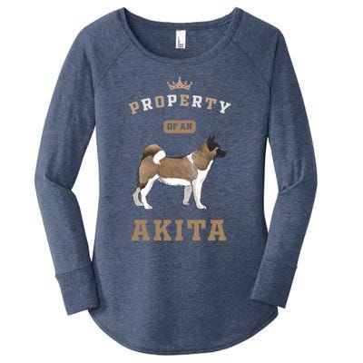 Akita Mom Or Akita Dad For Japanese Akita Or American Akita Gift Women's Perfect Tri Tunic Long Sleeve Shirt