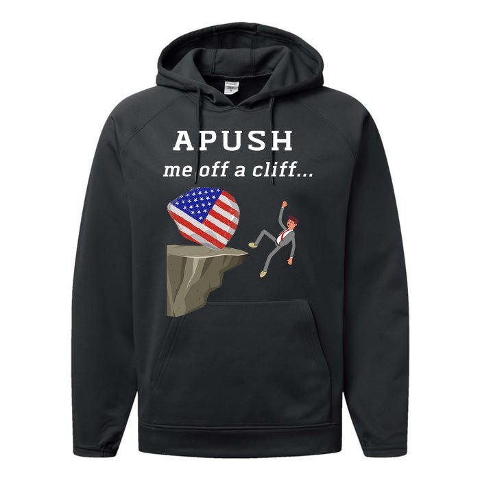 Apush Me Off A Cliff 2024 Ap Exam For Students Funny Trendy Performance Fleece Hoodie