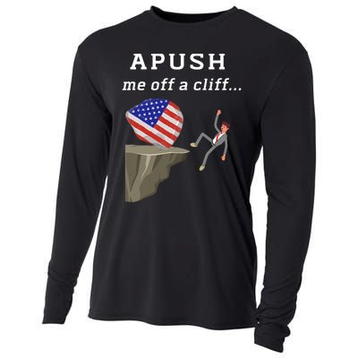 Apush Me Off A Cliff 2024 Ap Exam For Students Funny Trendy Cooling Performance Long Sleeve Crew