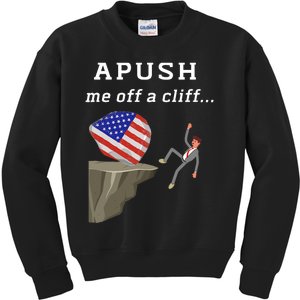 Apush Me Off A Cliff 2024 Ap Exam For Students Funny Trendy Kids Sweatshirt