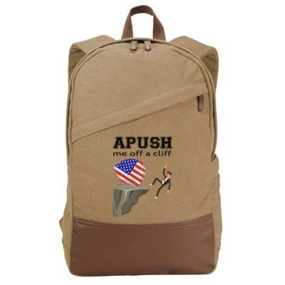 Apush Me Off A Cliff 2024 Ap Exam For Students Funny Trendy Cotton Canvas Backpack
