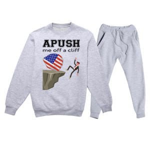 Apush Me Off A Cliff 2024 Ap Exam For Students Funny Trendy Premium Crewneck Sweatsuit Set