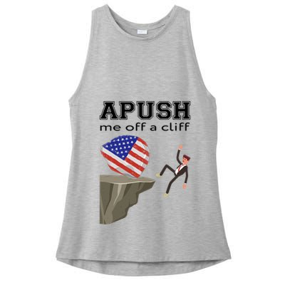 Apush Me Off A Cliff 2024 Ap Exam For Students Funny Trendy Ladies PosiCharge Tri-Blend Wicking Tank