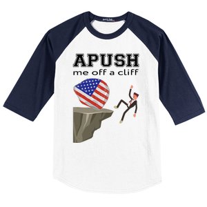 Apush Me Off A Cliff 2024 Ap Exam For Students Funny Trendy Baseball Sleeve Shirt