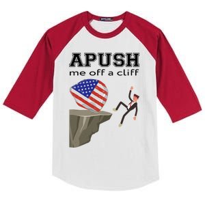 Apush Me Off A Cliff 2024 Ap Exam For Students Funny Trendy Kids Colorblock Raglan Jersey