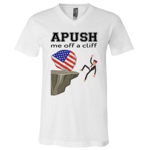 Apush Me Off A Cliff 2024 Ap Exam For Students Funny Trendy V-Neck T-Shirt