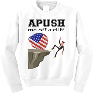 Apush Me Off A Cliff 2024 Ap Exam For Students Funny Trendy Kids Sweatshirt