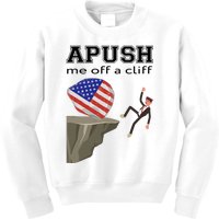 Apush Me Off A Cliff 2024 Ap Exam For Students Funny Trendy Kids Sweatshirt