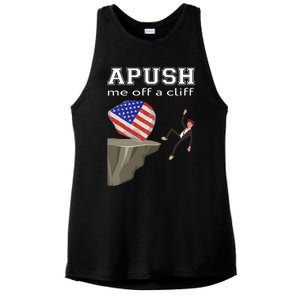 Apush Me Off A Cliff 2024 Ap Exam For Students Funny Trendy Ladies PosiCharge Tri-Blend Wicking Tank