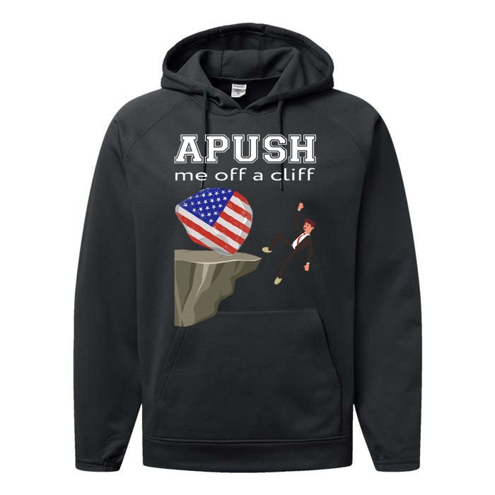 Apush Me Off A Cliff 2024 Ap Exam For Students Funny Trendy Performance Fleece Hoodie