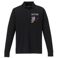 Apush Me Off A Cliff 2024 Ap Exam For Students Funny Trendy Performance Long Sleeve Polo