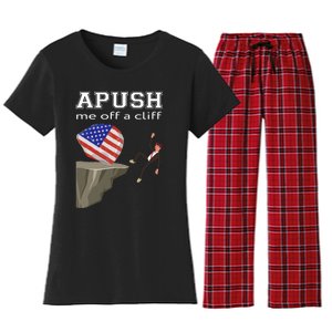 Apush Me Off A Cliff 2024 Ap Exam For Students Funny Trendy Women's Flannel Pajama Set