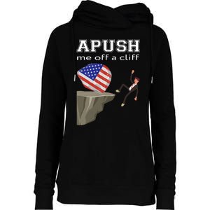 Apush Me Off A Cliff 2024 Ap Exam For Students Funny Trendy Womens Funnel Neck Pullover Hood