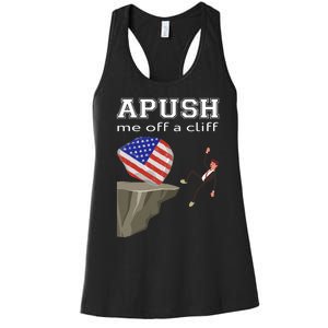 Apush Me Off A Cliff 2024 Ap Exam For Students Funny Trendy Women's Racerback Tank