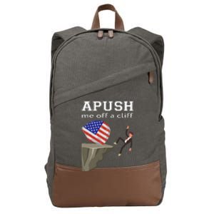 Apush Me Off A Cliff 2024 Ap Exam For Students Funny Trendy Cotton Canvas Backpack