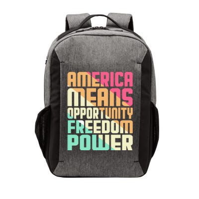 America Means Opportunity Freedom Power Vector Backpack