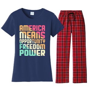 America Means Opportunity Freedom Power Women's Flannel Pajama Set