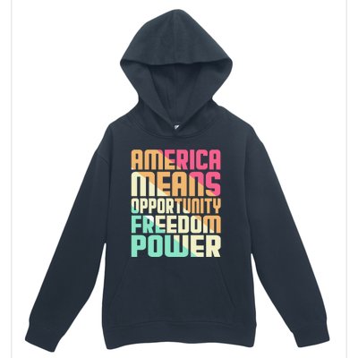 America Means Opportunity Freedom Power Urban Pullover Hoodie