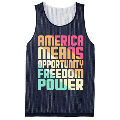 America Means Opportunity Freedom Power Mesh Reversible Basketball Jersey Tank