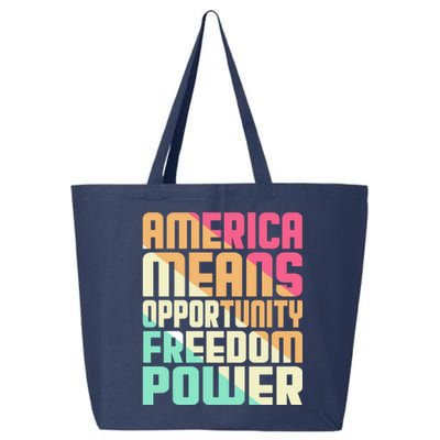 America Means Opportunity Freedom Power 25L Jumbo Tote