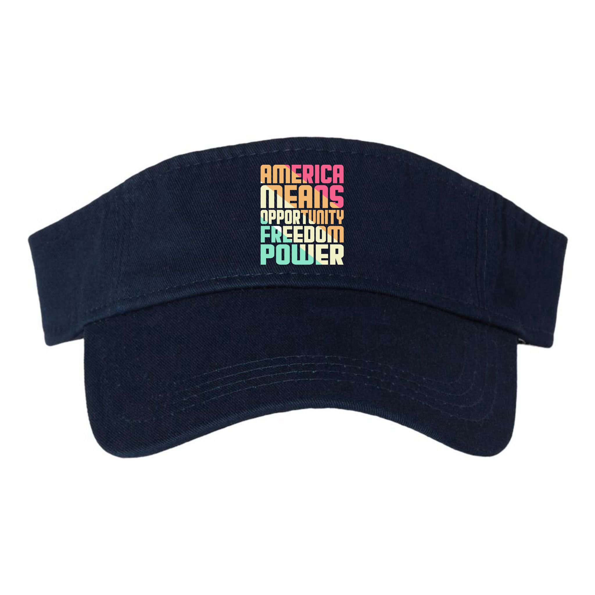America Means Opportunity Freedom Power Visor
