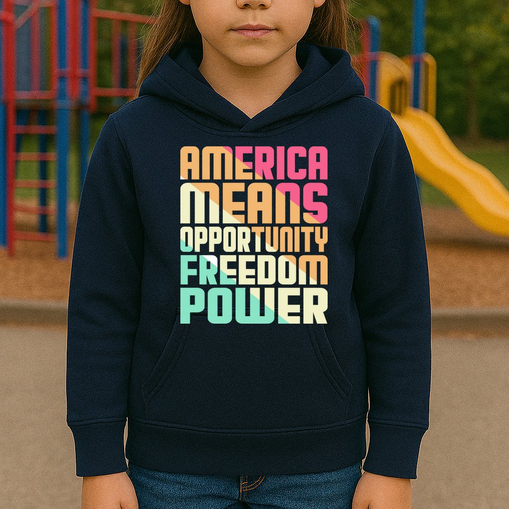 America Means Opportunity Freedom Power Kids Hoodie