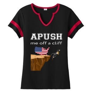 Apush Me Off A Cliff 2024 Ap Exam For Students Funny Trendy Ladies Halftime Notch Neck Tee