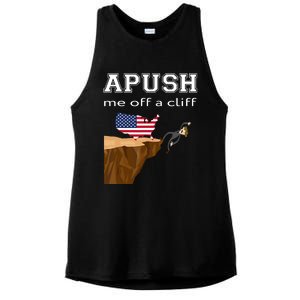 Apush Me Off A Cliff 2024 Ap Exam For Students Funny Trendy Ladies PosiCharge Tri-Blend Wicking Tank