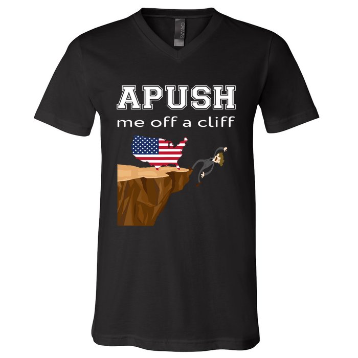 Apush Me Off A Cliff 2024 Ap Exam For Students Funny Trendy V-Neck T-Shirt